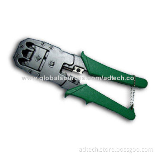 Modular Plug Crimping Tool, 7.7-inch (195mm), Strips and Cuts Tool